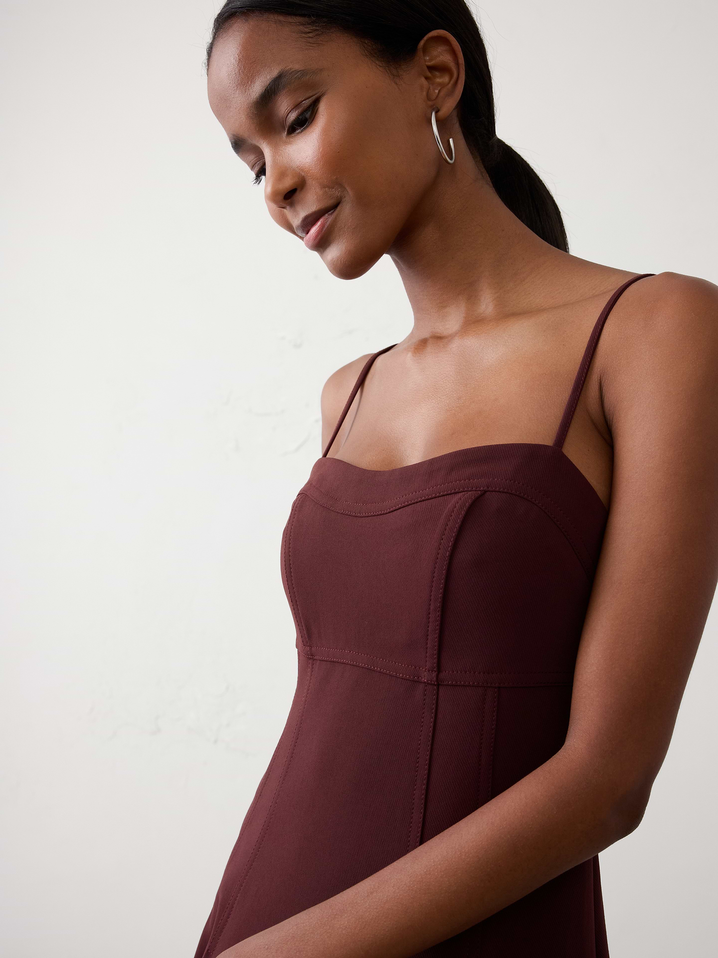 Image 3 of 4, Structured Empire-Waist Mini Dress
