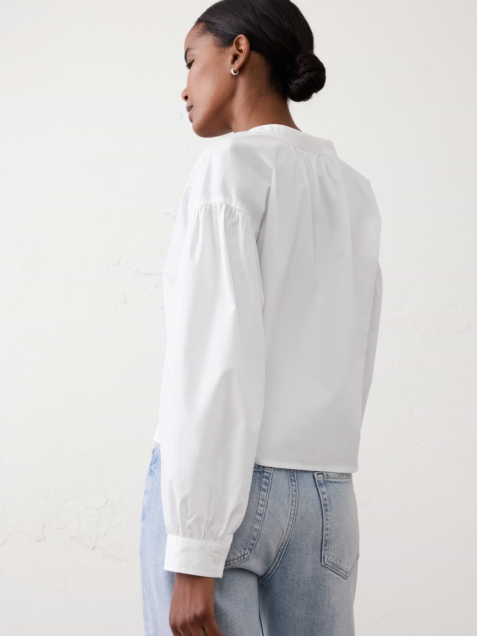 Jacquard Puff-Sleeve Top | Banana Republic Factory