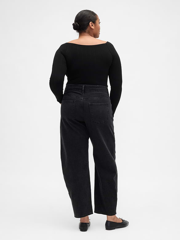 High Rise Barrel Jeans