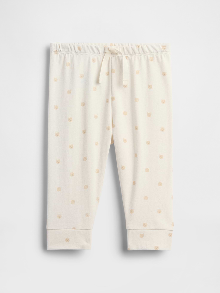 L'image numéro 1 présente Pantalon Premiers essentiels à taille extensible en coton biologique pour Bébé