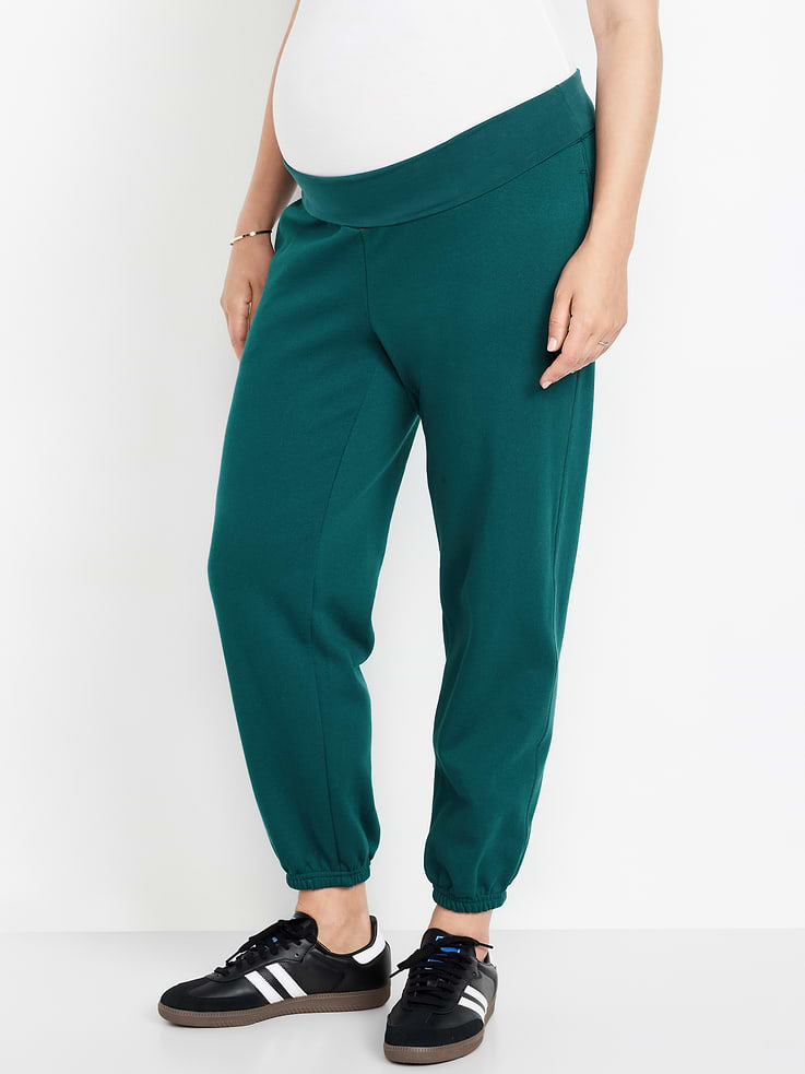 Image number 3 showing, Maternity Rollover-Waist Jogger Sweatpants