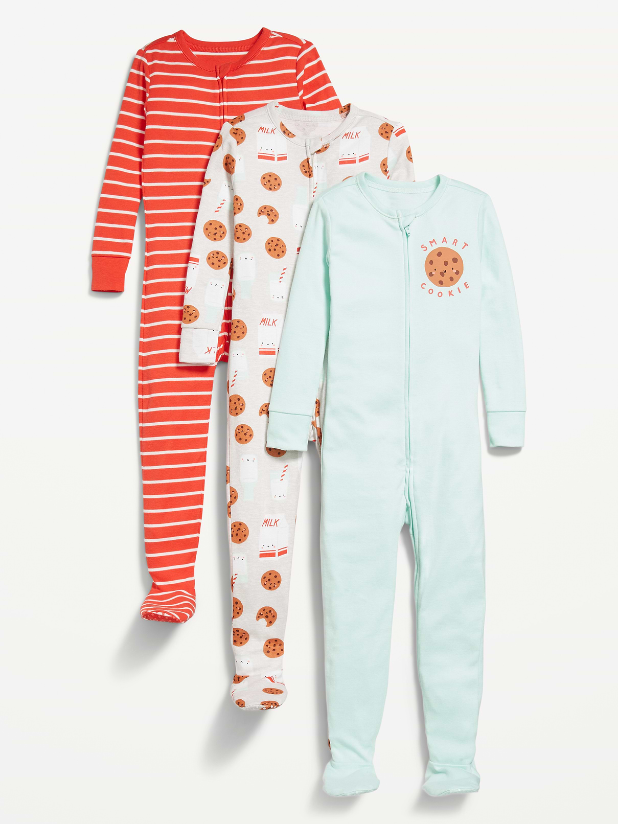 Image number 1 showing, Snug-Fit 2-Way-Zip Pajama One-Piece 3-Pack for Toddler & Baby