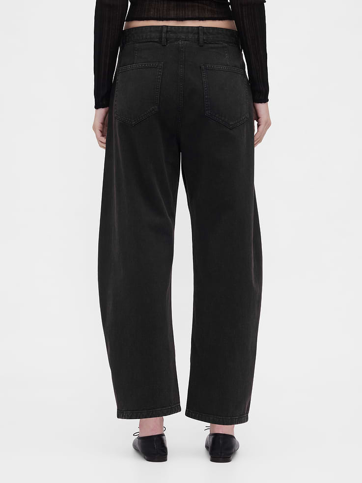 Image number 4 showing, Mid Rise Twill Barrel Pants