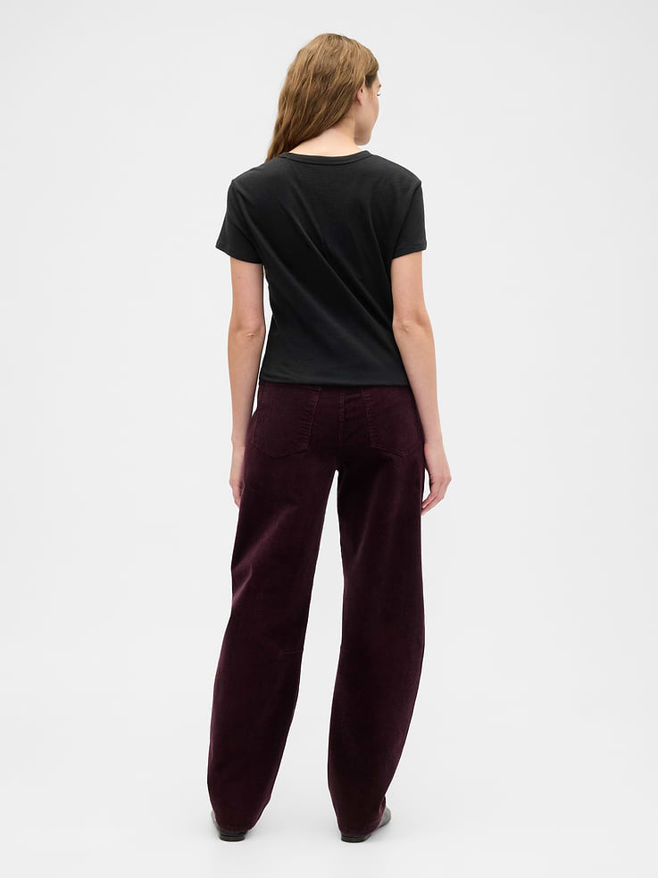 Image number 4 showing, High Rise Barrel Corduroy Pants