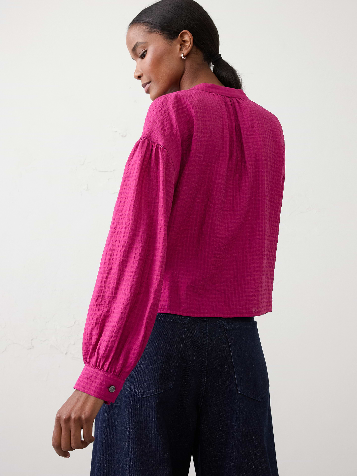Image number 2 showing, Jacquard Puff-Sleeve Top