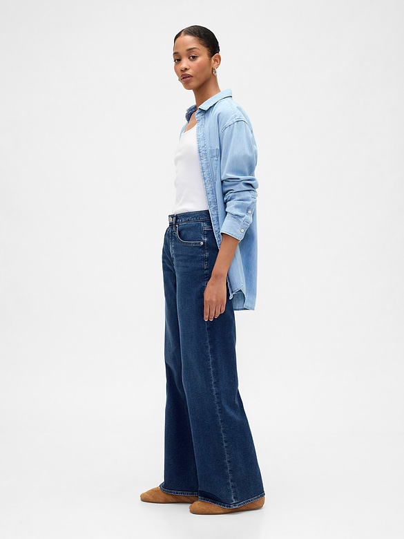 High Rise Wide-Leg Sweatpant Jeans