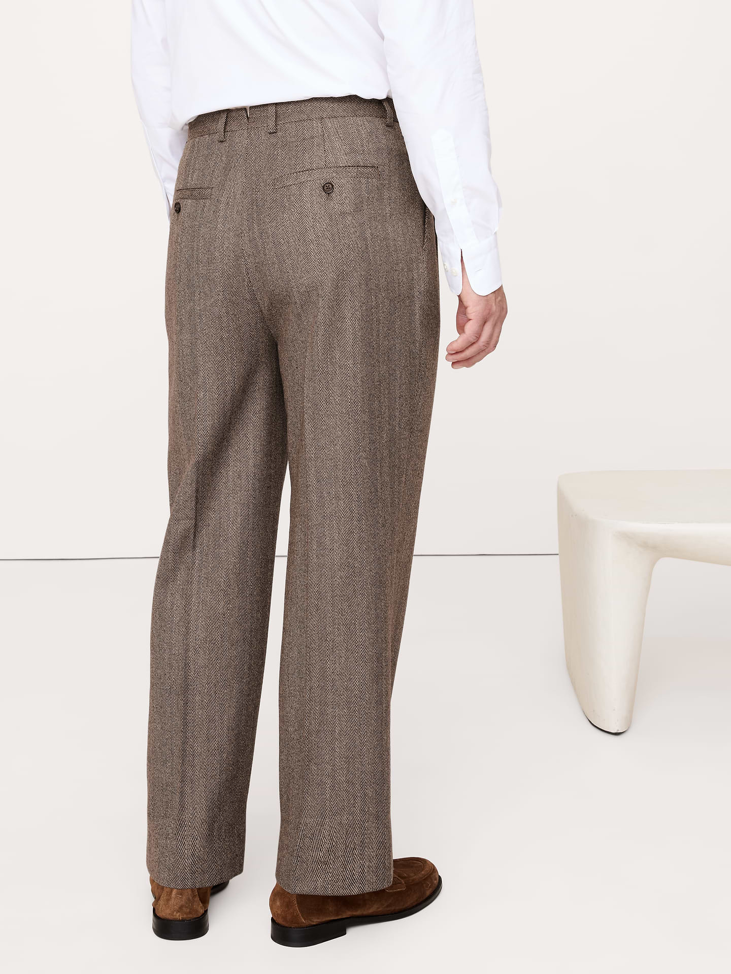 Image number 3 showing, Straight Italian Herringbone Suit Pant