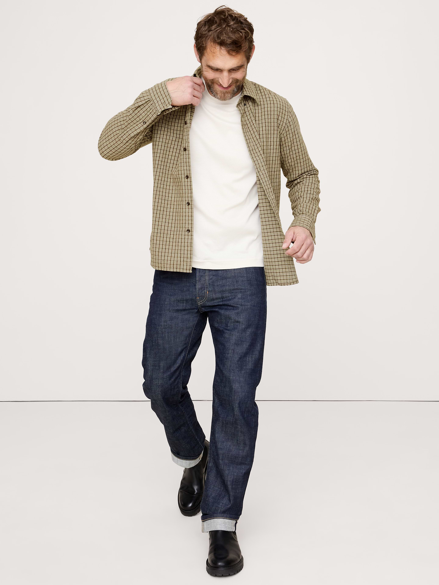 Image number 1 showing, Standard-Fit Lightweight Flannel Shirt