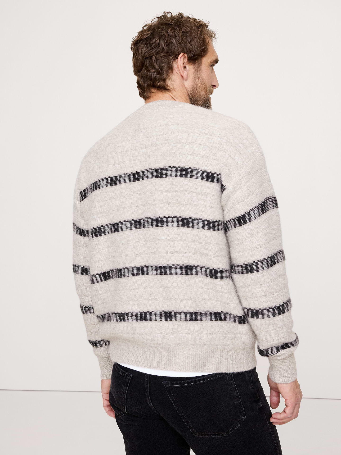 Image number 2 showing, Jacquard Stripe V-Neck Sweater