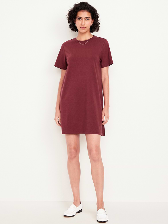 Vintage Crew-Neck Mini T-Shirt Dress