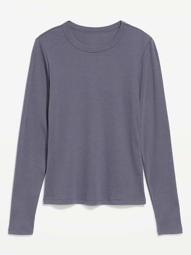 L'image numéro 6 présente T-shirt ajusté à col rond et à manches longues