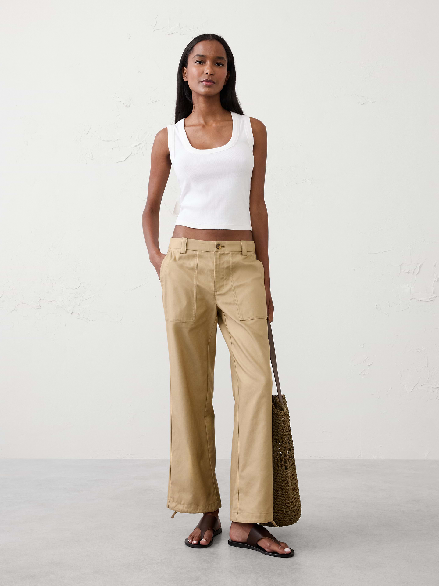 Image number 1 showing, Straight Mid-Rise Utility Pant