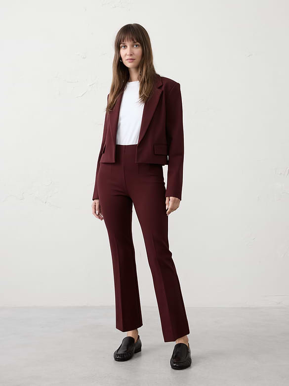 Bootcut Cropped Ponte Pull-On Pant