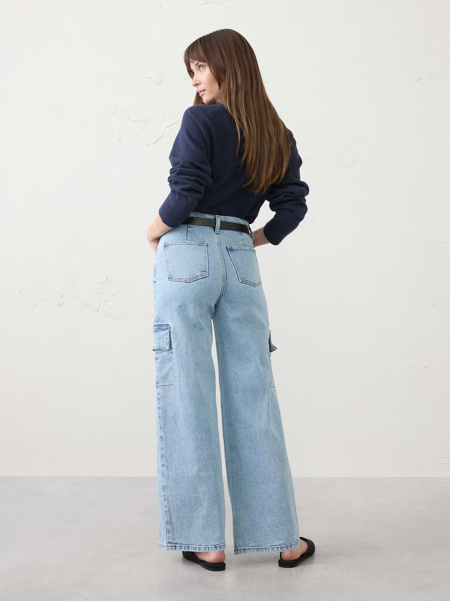 Image number 2 showing, Straight High-Rise Cargo Jean