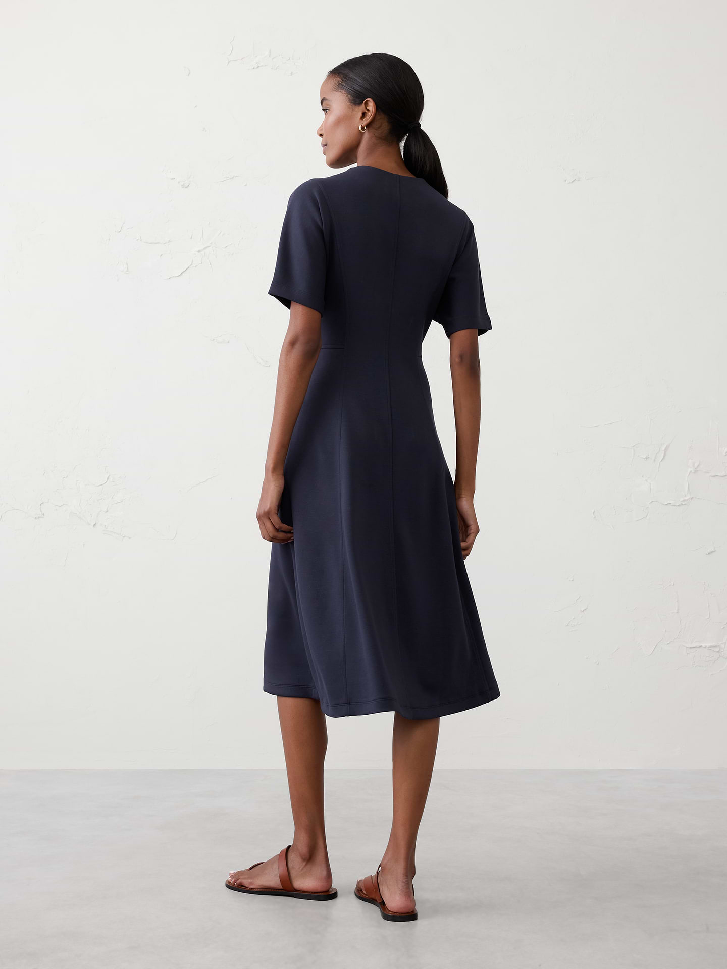 Image number 2 showing, Soft Touch V-Neck Midi Dress