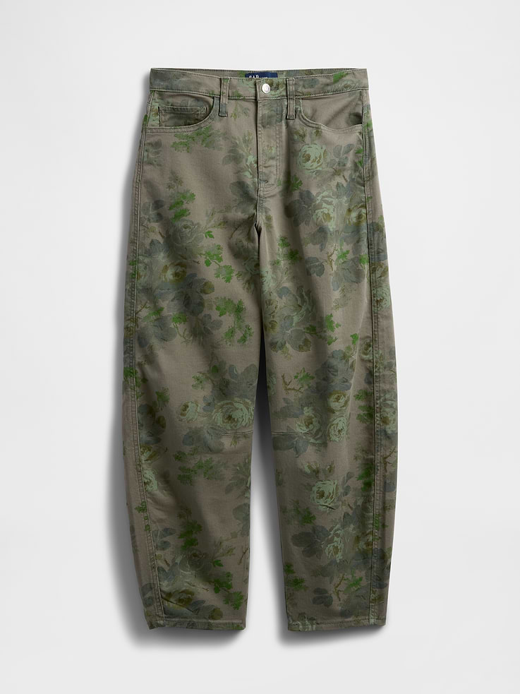 Image number 7 showing, High Rise Print Barrel Jeans