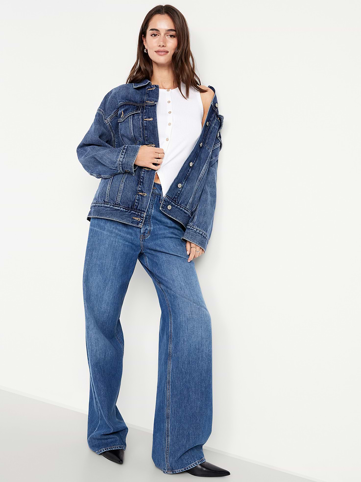Image number 3 showing, Oversized Jean Trucker Jacket