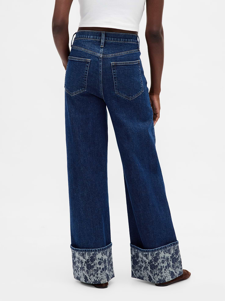 L'image numéro 4 présente Jean sportif à jambe large à taille haute