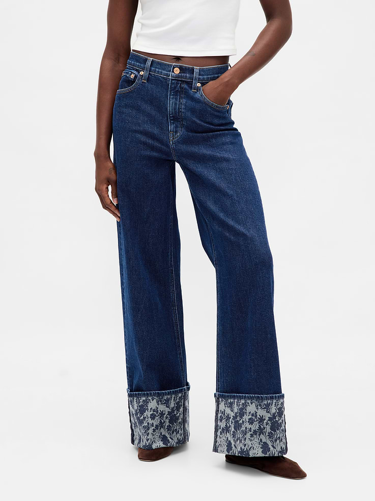 L'image numéro 2 présente Jean sportif à jambe large à taille haute