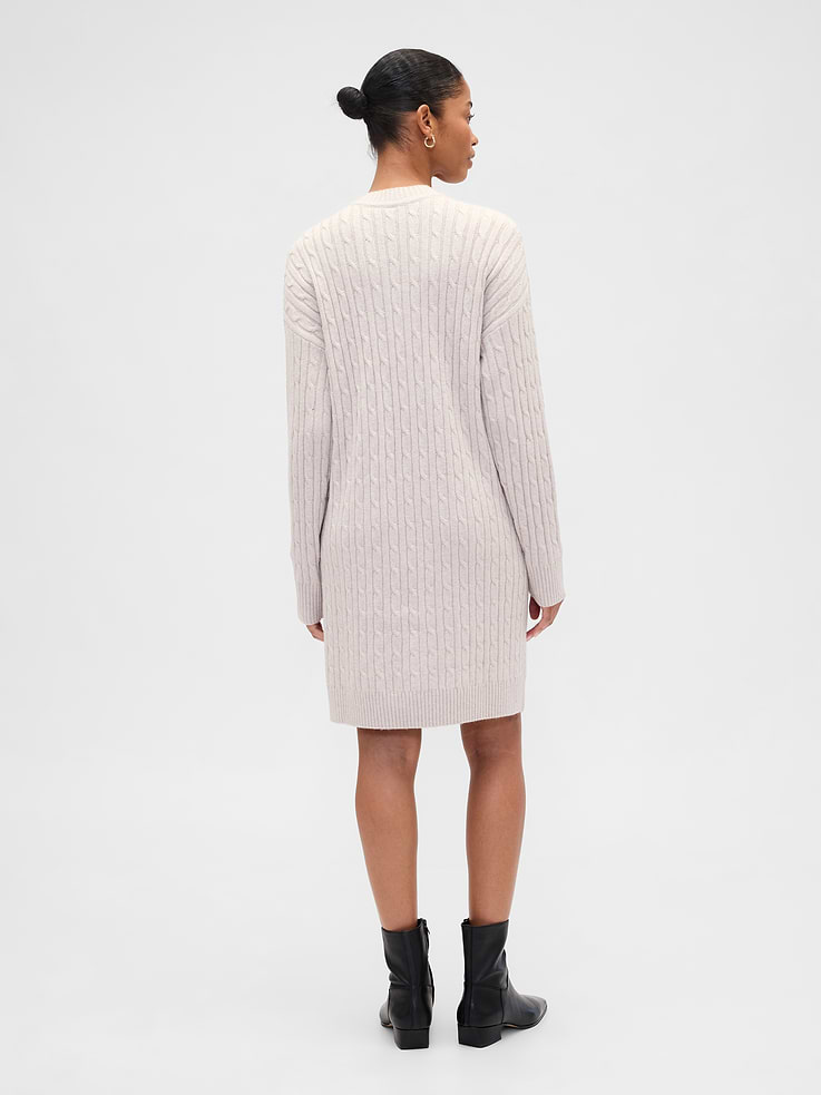 Image 2 of 6, CashSoft Relaxed Crewneck Sweater Mini Dress