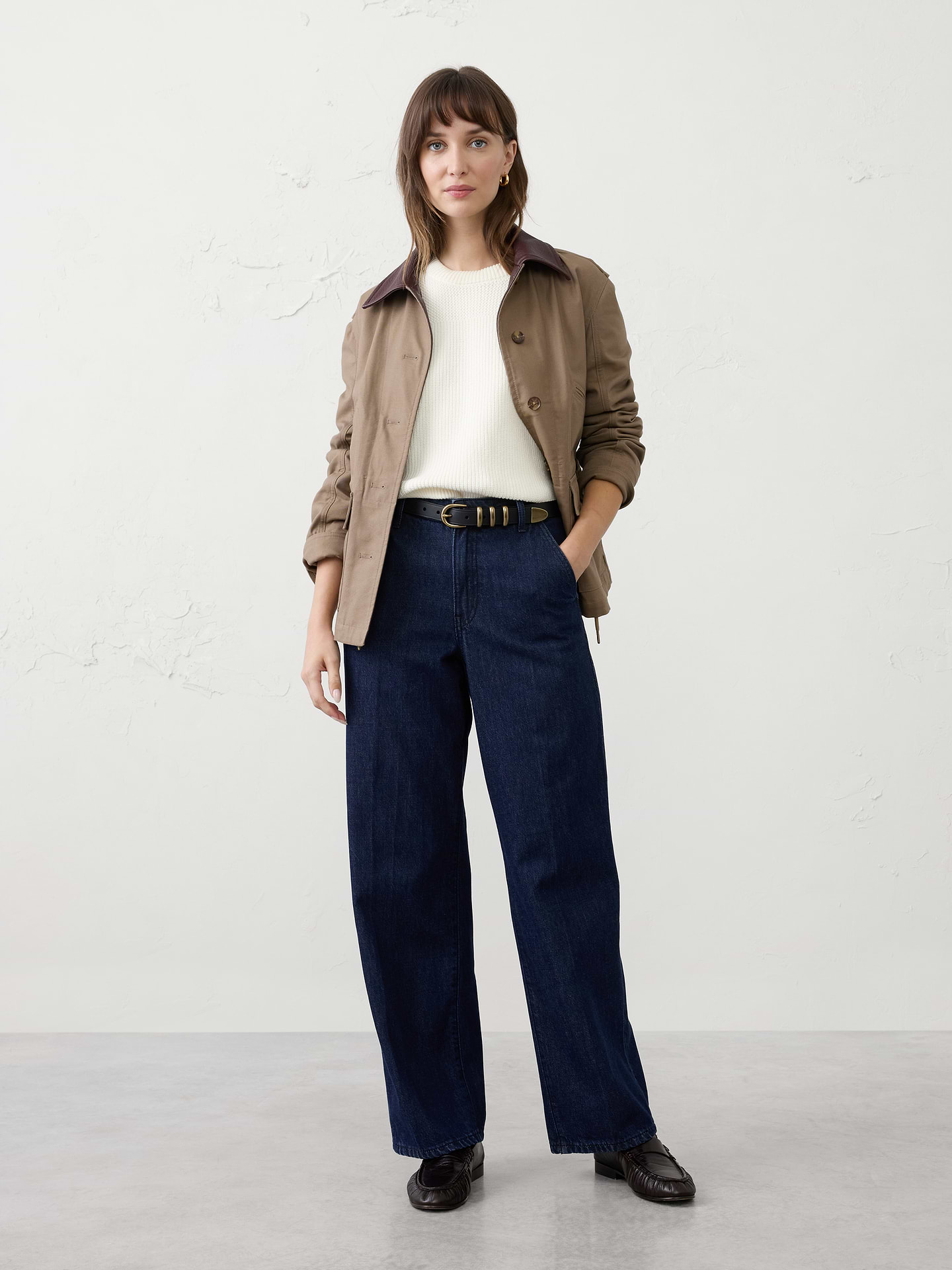 Image number 1 showing, Straight High-Rise Luxe Trouser Jean