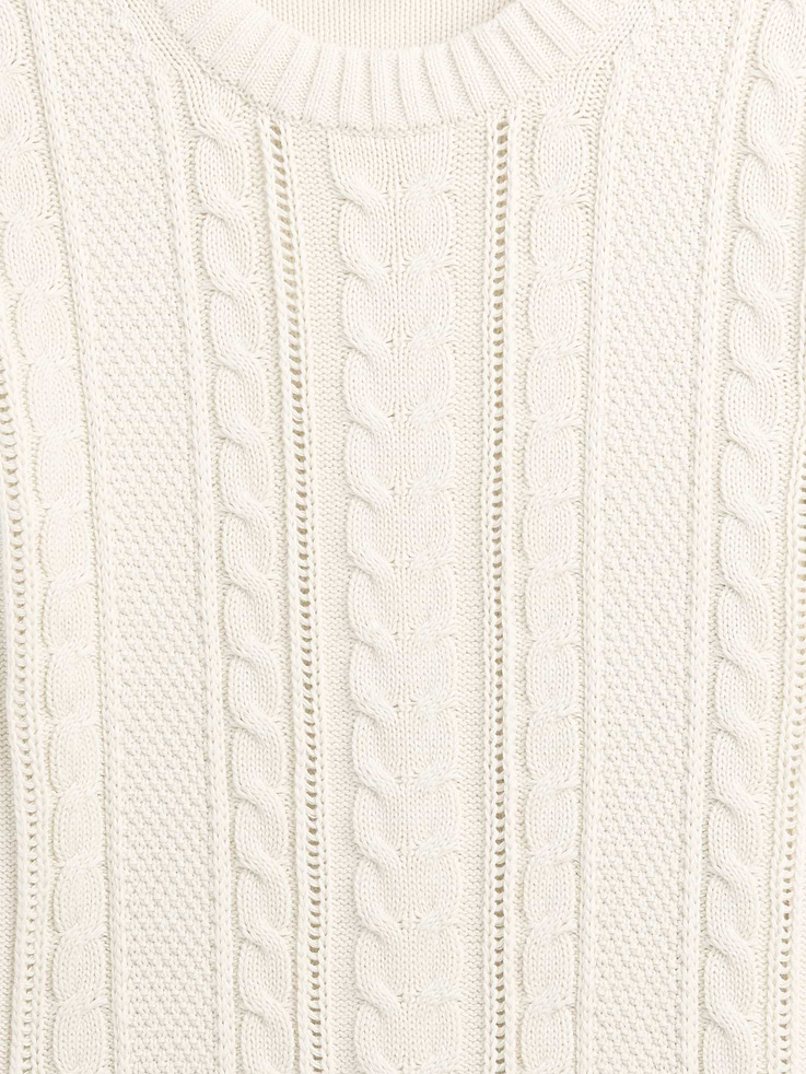Image 4 of 5, Cable-Knit Crewneck Sweater