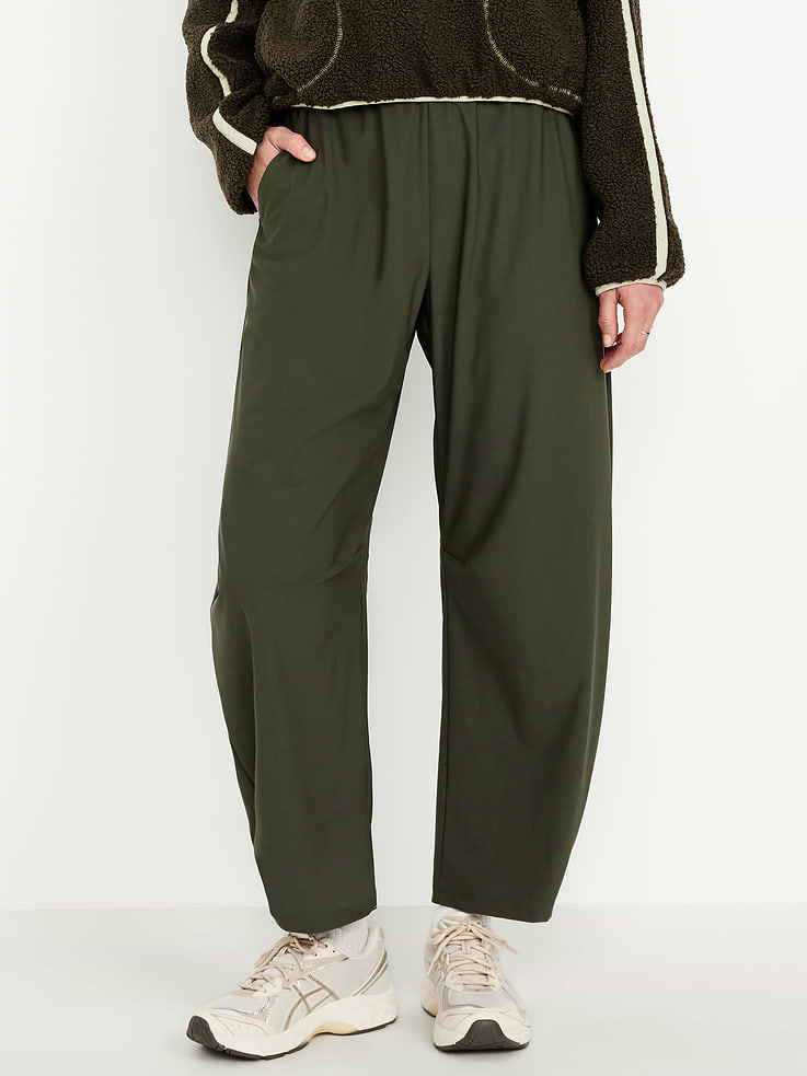 Image number 1 showing, High-Waisted SleekTech Barrel Ankle Pants