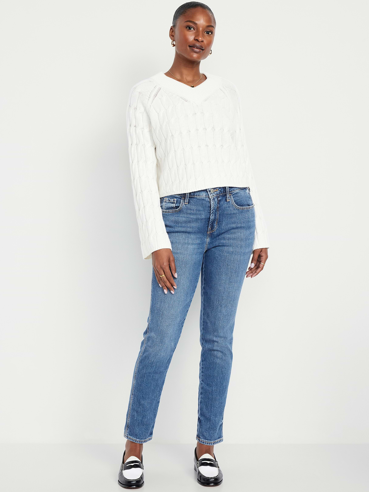Curvy High-Waisted Vintage Slim Jeans - Medium Indigo by Old Navy