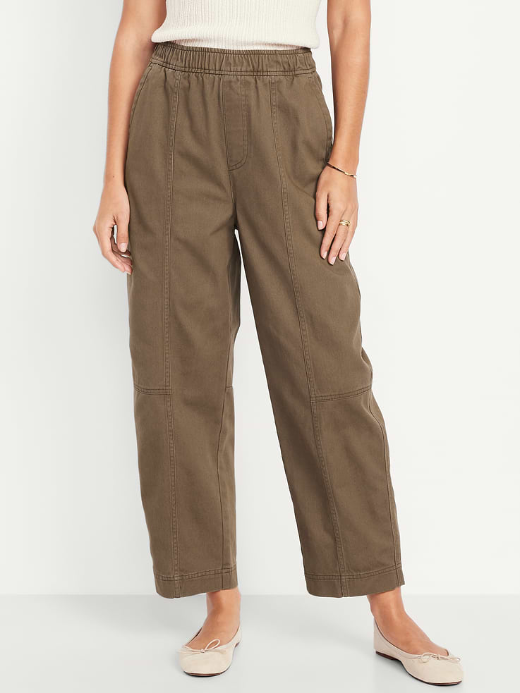 Image number 2 showing, High-Waisted Barrel Ankle Pants