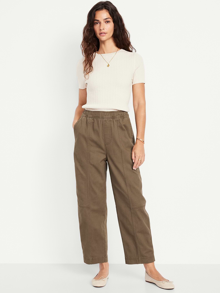 Image number 1 showing, High-Waisted Barrel Ankle Pants