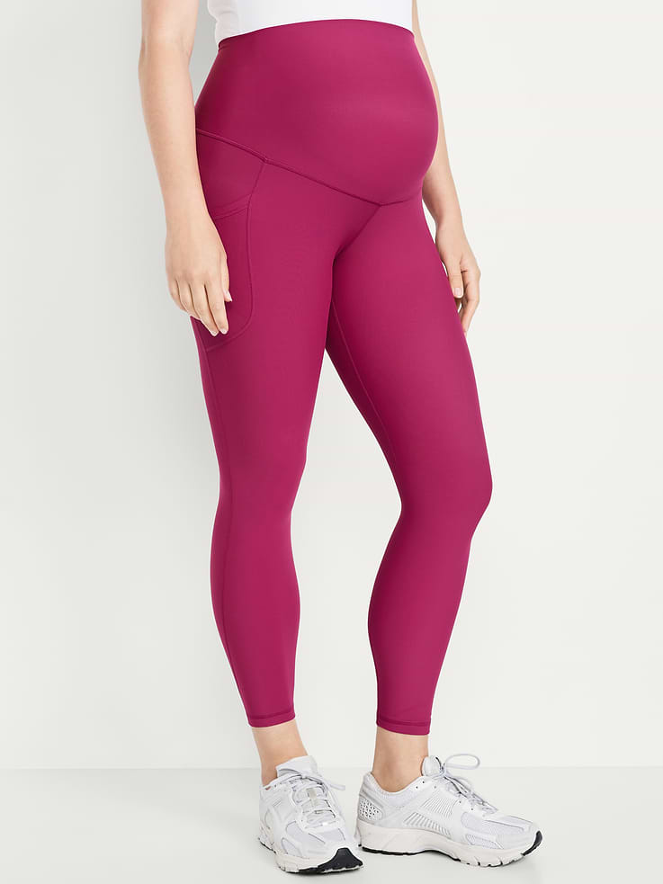 Image number 1 showing, Maternity Full-Panel PowerSoft 7/8 Leggings