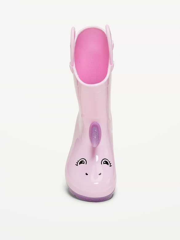 Tall Unicorn-Graphic Rain Boots for Toddler Girls