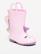 Image number 1 showing, Tall Unicorn-Graphic Rain Boots for Toddler Girls