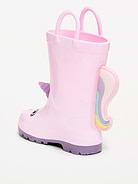 Image number 3 showing, Tall Unicorn-Graphic Rain Boots for Toddler Girls