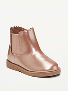 Image number 1 showing, Shiny Faux-Leather Chelsea Boots for Toddler Girls