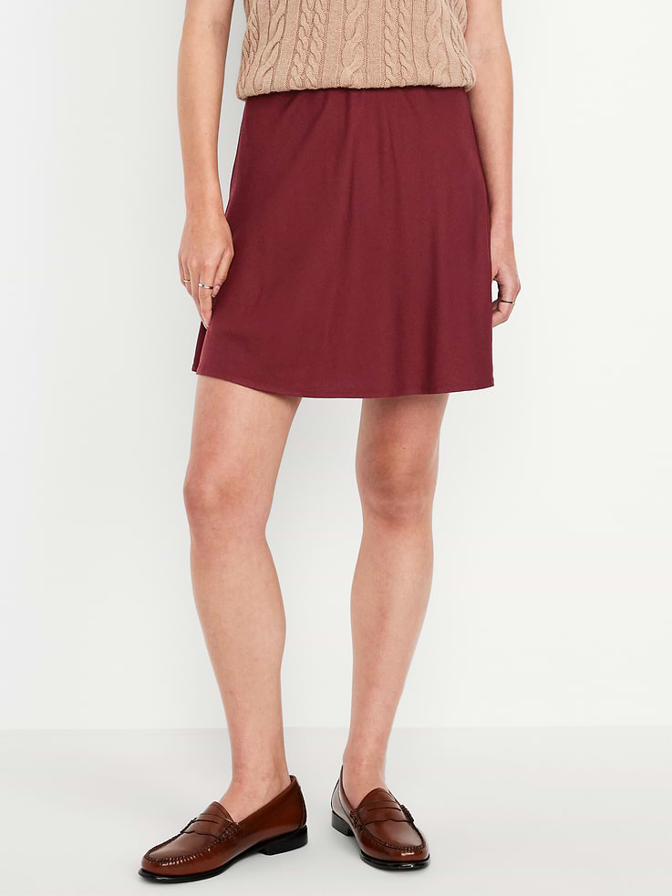 Image number 2 showing, High-Waisted Crepe Flounce Mini Skirt