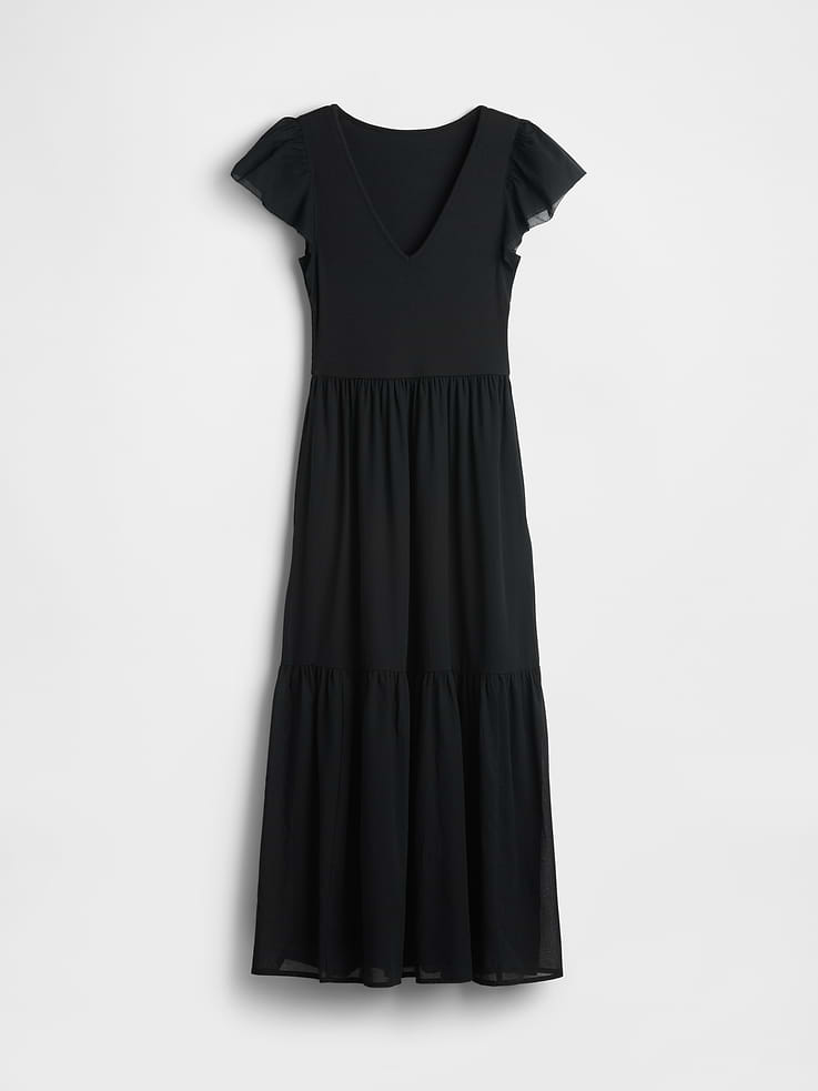 Image number 7 showing, Modern Mixed Media Ruffle Maxi Dress