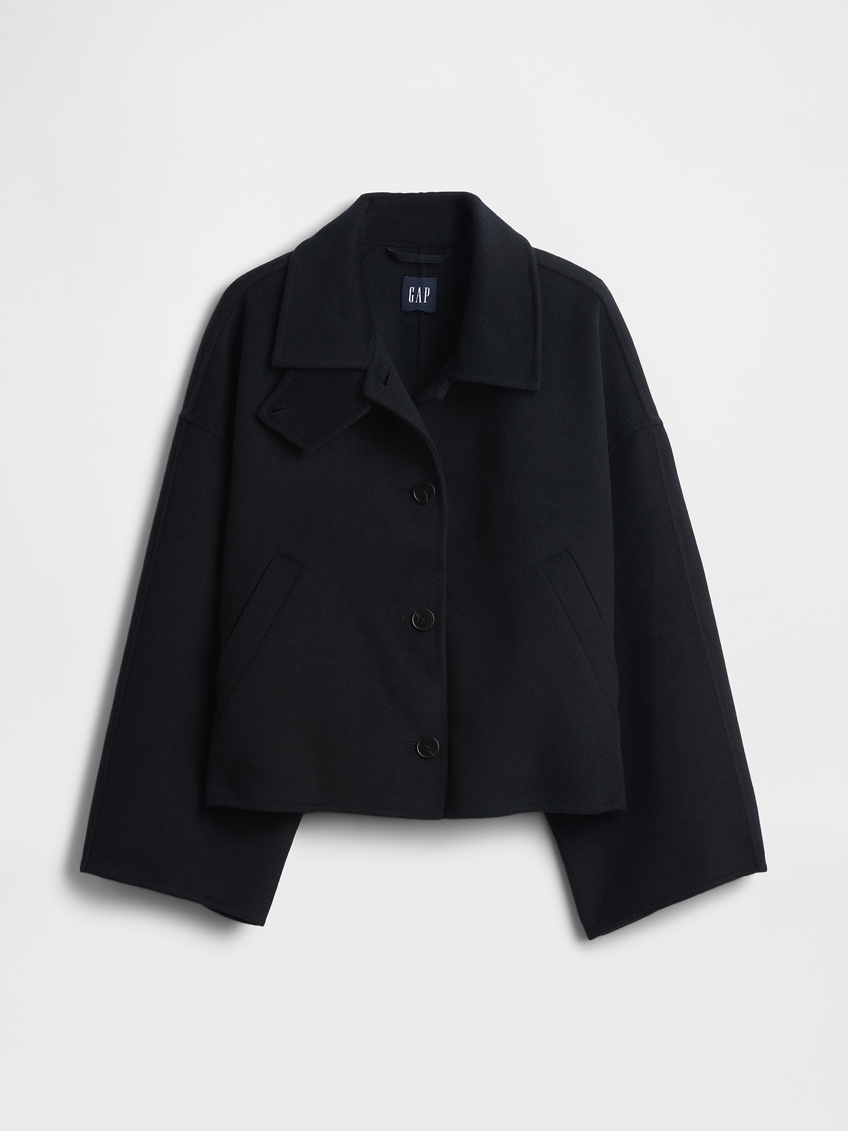 ジャケット・アウター geeong flap pocket wool coat /black VINTAGE