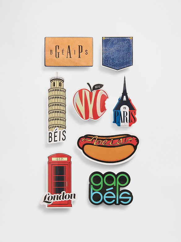 Gap × BÉIS Removable Travel Stickers (8-Pack)