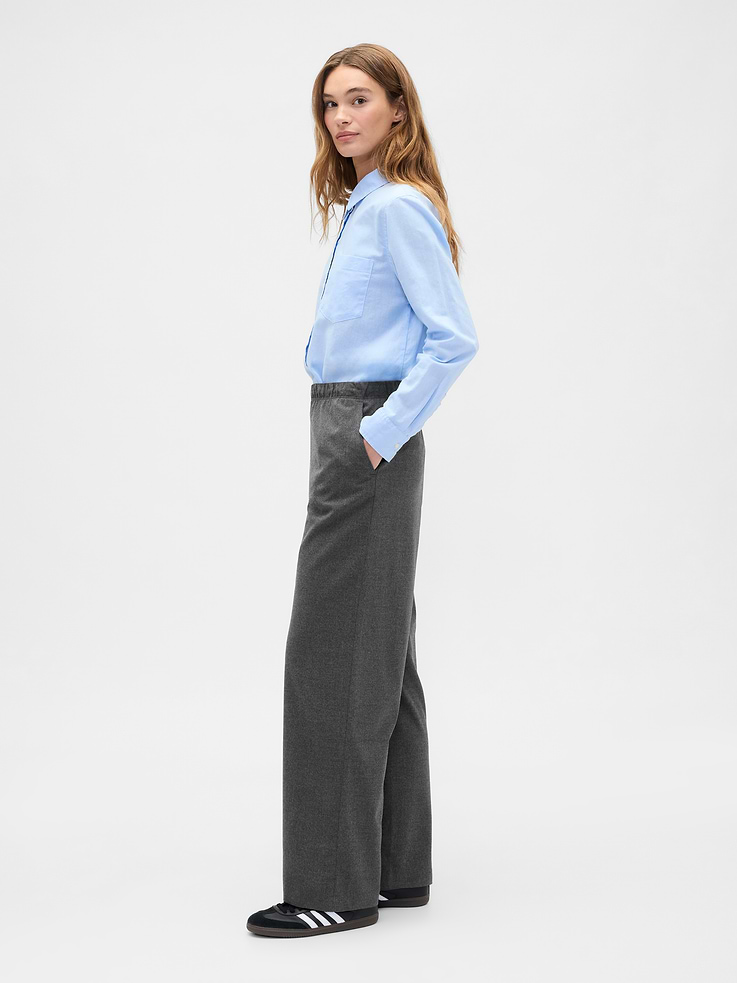 Image number 3 showing, Recycled Mid Rise Easy Wide-Leg Pants