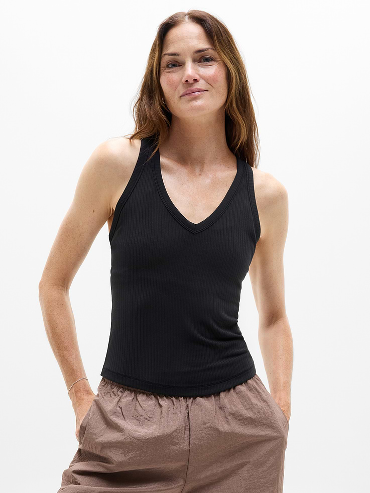 Image 1 of 6, FOR: Your workday commute and weekend travels, from meetings to meetups, FEEL: Ultra-soft rib texture with cozy, just-right stretch, FAVE: Stays in place and pairs back to any pant in your closet, Product #768162