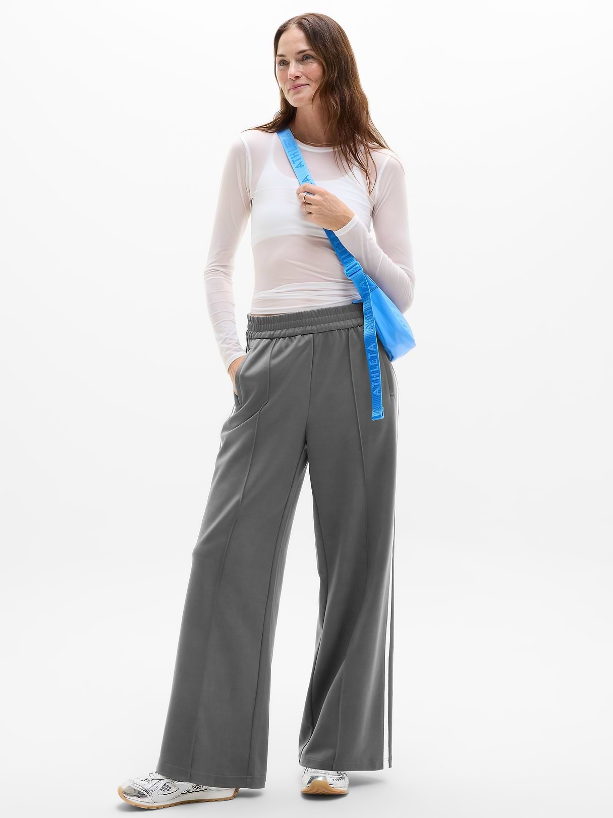 Tempo Mid Rise Wide Leg Track Pant | Athleta