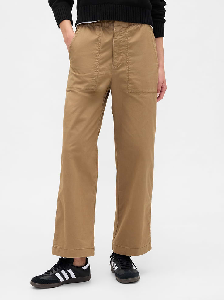 Image 2 of 8, High Rise Easy Wide-Leg Khakis