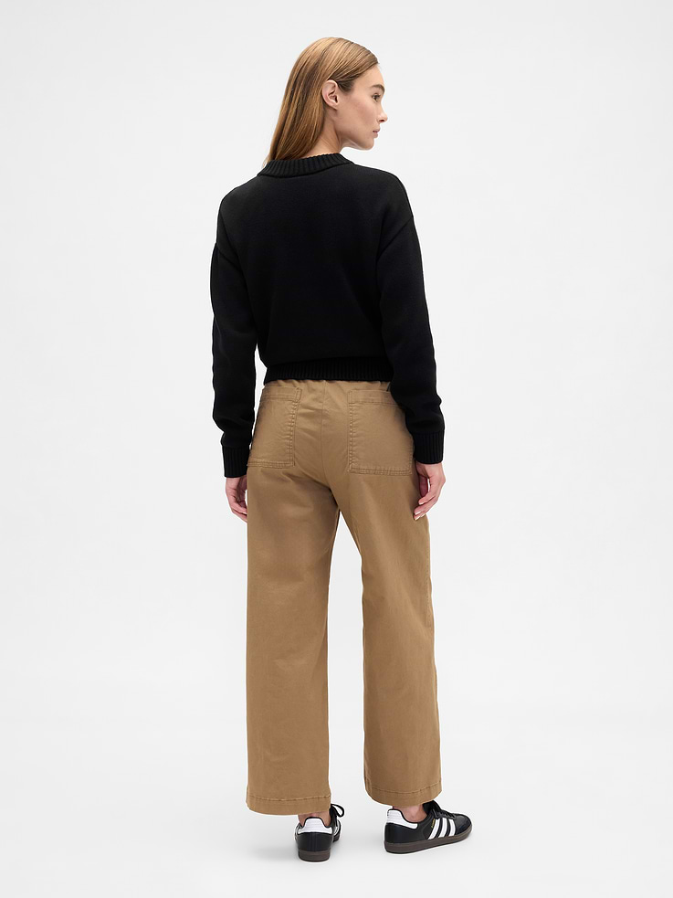 Image 4 of 8, High Rise Easy Wide-Leg Khakis