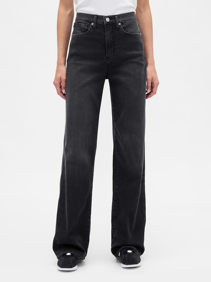 Image number 2 showing, High Rise Wide-Leg Sweatpant Jeans