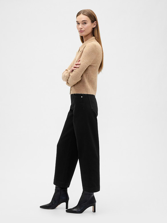 High Rise Wide-Leg Crop Jeans