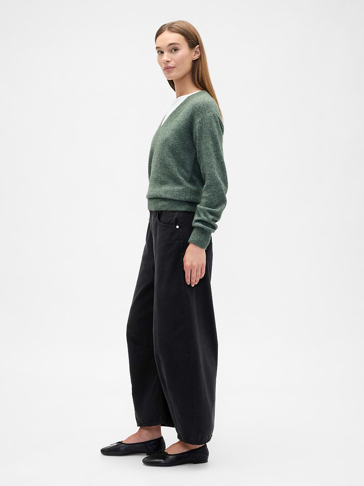 Image 3 of 7, High Rise Horseshoe Crop Jeans