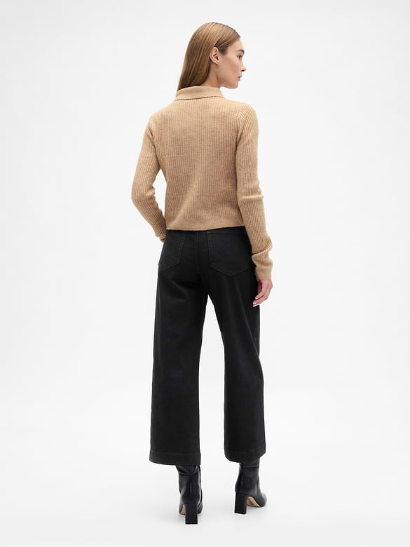 High Rise Wide-Leg Crop Jeans
