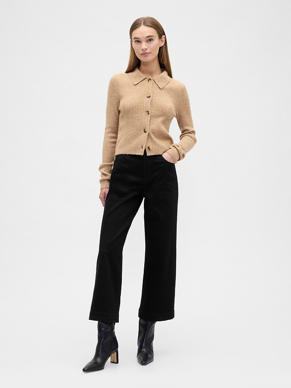 High Rise Wide-Leg Crop Jeans