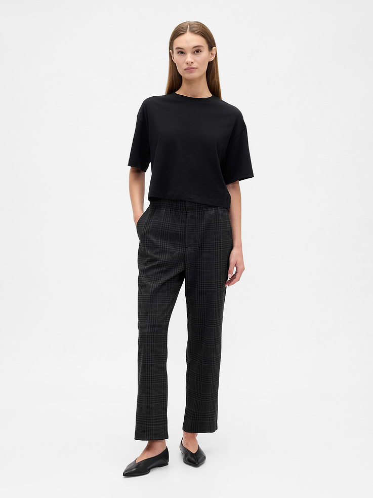 Image number 1 showing, Recycled High Rise Straight-Leg Pants